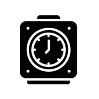 clock Glyph Icon White Background vector