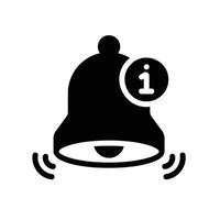 notification Glyph Icon White Background vector