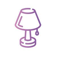 table lamp Line Gradient Icon White Background vector
