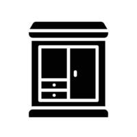 wardrobe Glyph Icon White Background vector