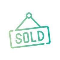 sold Line Gradient Icon White Background vector