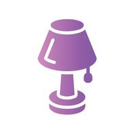 table lamp Flat Gradient Icon White Background vector