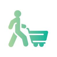 shopper Flat Gradient Icon White Background vector