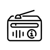 radio Line Icon White Background vector