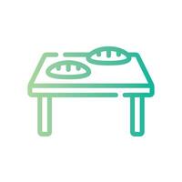 bread Line Gradient Icon White Background vector