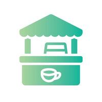 coffee shop Flat Gradient Icon White Background vector