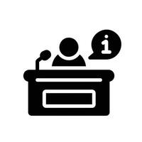 receptionist Glyph Icon White Background vector