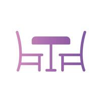dining table Flat Gradient Icon White Background vector