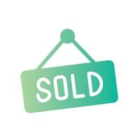 sold Flat Gradient Icon White Background vector