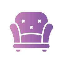 sofa Flat Gradient Icon White Background vector