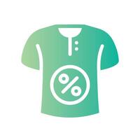 tshirt Flat Gradient Icon White Background vector