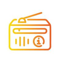 radio Line Gradient Icon White Background vector