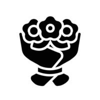 flower Glyph Icon White Background vector
