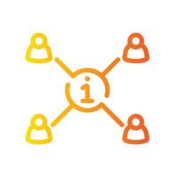 networking Line Gradient Icon White Background vector