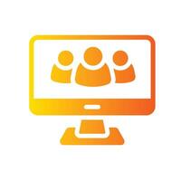 human resources Flat Gradient Icon White Background vector