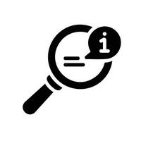 search Glyph Icon White Background vector