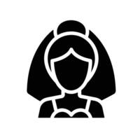 bride Glyph Icon White Background vector