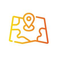 location Line Gradient Icon White Background vector