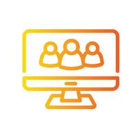 human resources Line Gradient Icon White Background vector