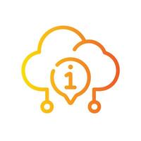 cloud Line Gradient Icon White Background vector