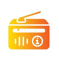 radio Flat Gradient Icon White Background vector