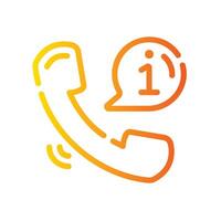 telephone Line Gradient Icon White Background vector