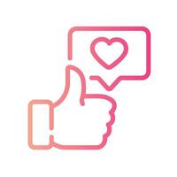 like Line Gradient Icon White Background vector