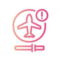 flight mode Line Gradient Icon White Background vector