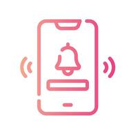 mobile phone Line Gradient Icon White Background vector