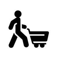 shopper Glyph Icon White Background vector
