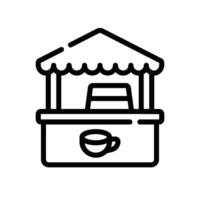 coffee shop Line Icon White Background vector