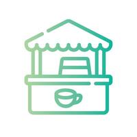 coffee shop Line Gradient Icon White Background vector
