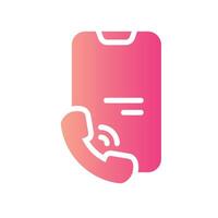 incoming call Flat Gradient Icon White Background vector
