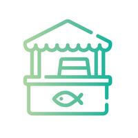 fish Line Gradient Icon White Background vector