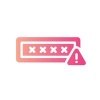 password Flat Gradient Icon White Background vector