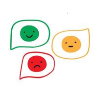 Red, green, yellow faces. Feedback concept. Customer satisfaction. Flat design. Illustration on white background. vector