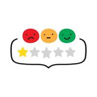 Badge. One star rating review. illustration on white background. vector