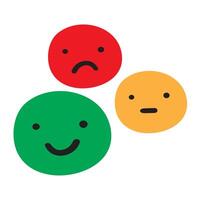 Customer satisfaction design. Red, green, yellow faces. Illustration on white background. vector