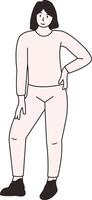 Standing Girl Position in Flat Design vector