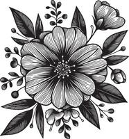 Minimalist Flower Sketch Elegant Line Art Design vector