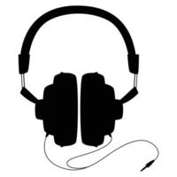 auricular silueta icono para música y tecnología diseños vector