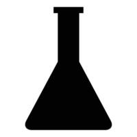 Chemistry Flask with Colorful Liquid on Laboratory Table vector