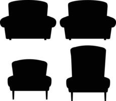 Simple Chair Icon in Flat Design Style vector