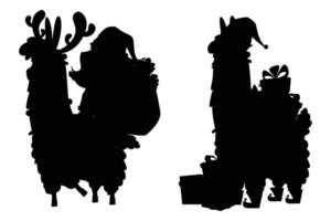 Llama Christmas Characters Festive Illustrations for Holiday Designs vector