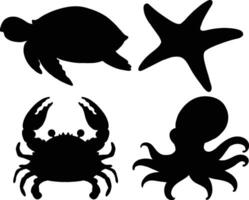 Silhouette of a Starfish, Marine Life Icon, Ocean Symbol vector