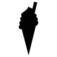 Ice Cream Cone with Colorful Scoop on White Background vector