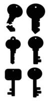 Key Icon Set for Security and Access Design Elements vector