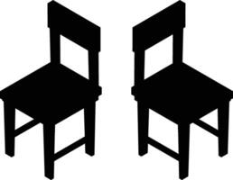 Simple Chair Icon in Flat Design Style vector