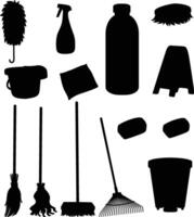 Cleaning Tools Icons for Home, Office, and Hygiene vector