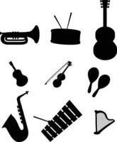 Different Musical Instruments Icons for Creative Designs vector